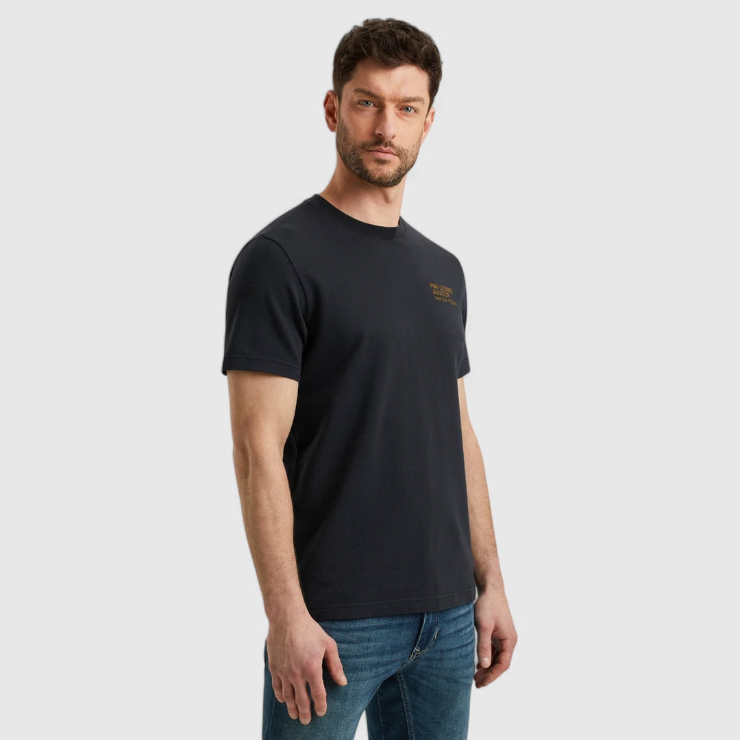 PTSS2504577-5281 PME Legend T-Shirt Round Neck Textured Jersey Salute/Navy