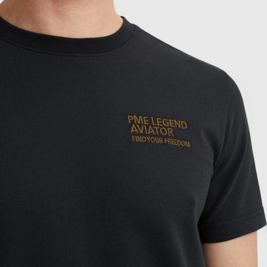 PTSS2504577-5281 PME Legend T-Shirt Round Neck Textured Jersey Salute/Navy
