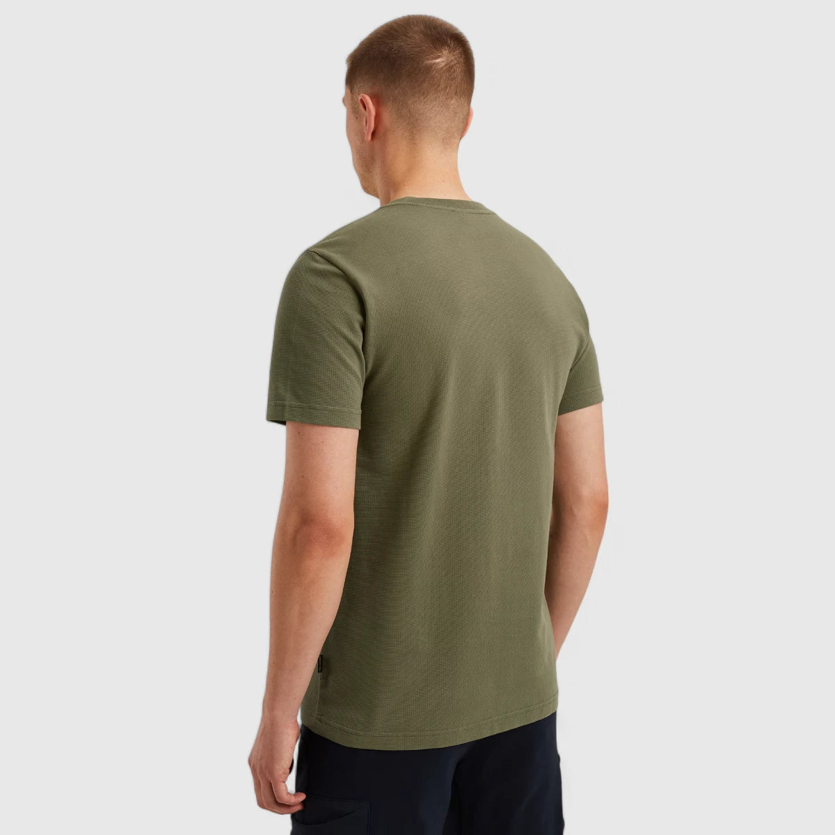 PTSS2504577-6149 PME Legend T-Shirt Round Neck Textured Jersey Deep Lichten Green