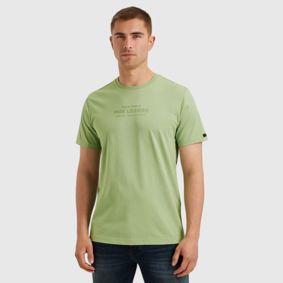 PTSS2504584-6258 PME Legend Round Neck Cotton Elastane Jersey Quiet Green
