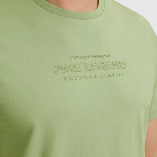 PTSS2504584-6258 PME Legend Round Neck Cotton Elastane Jersey Quiet Green