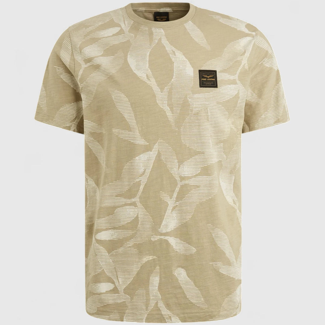 PTSS2504590-6386 PME Legend T-Shirt Slub Jersey All Over Print Gray Green