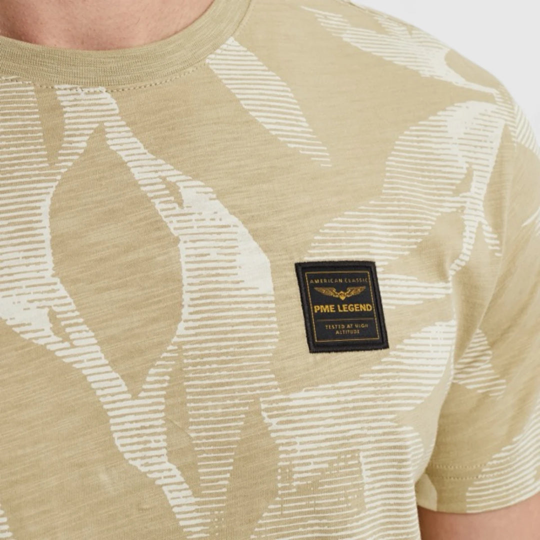 PTSS2504590-6386 PME Legend T-Shirt Slub Jersey All Over Print Gray Green