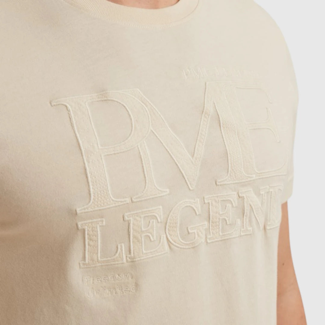 PTSS2504592-7013 PME Legend Round Neck Single Jersey Bone White