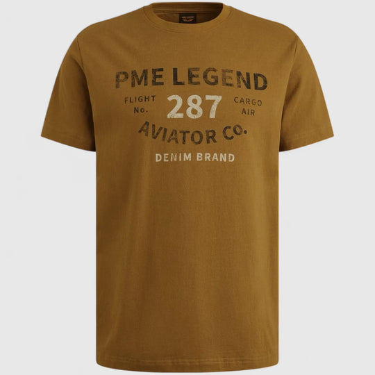 PTSS2506552-8187 PME Legend T-Shirt Open End Jersey Golden Brown