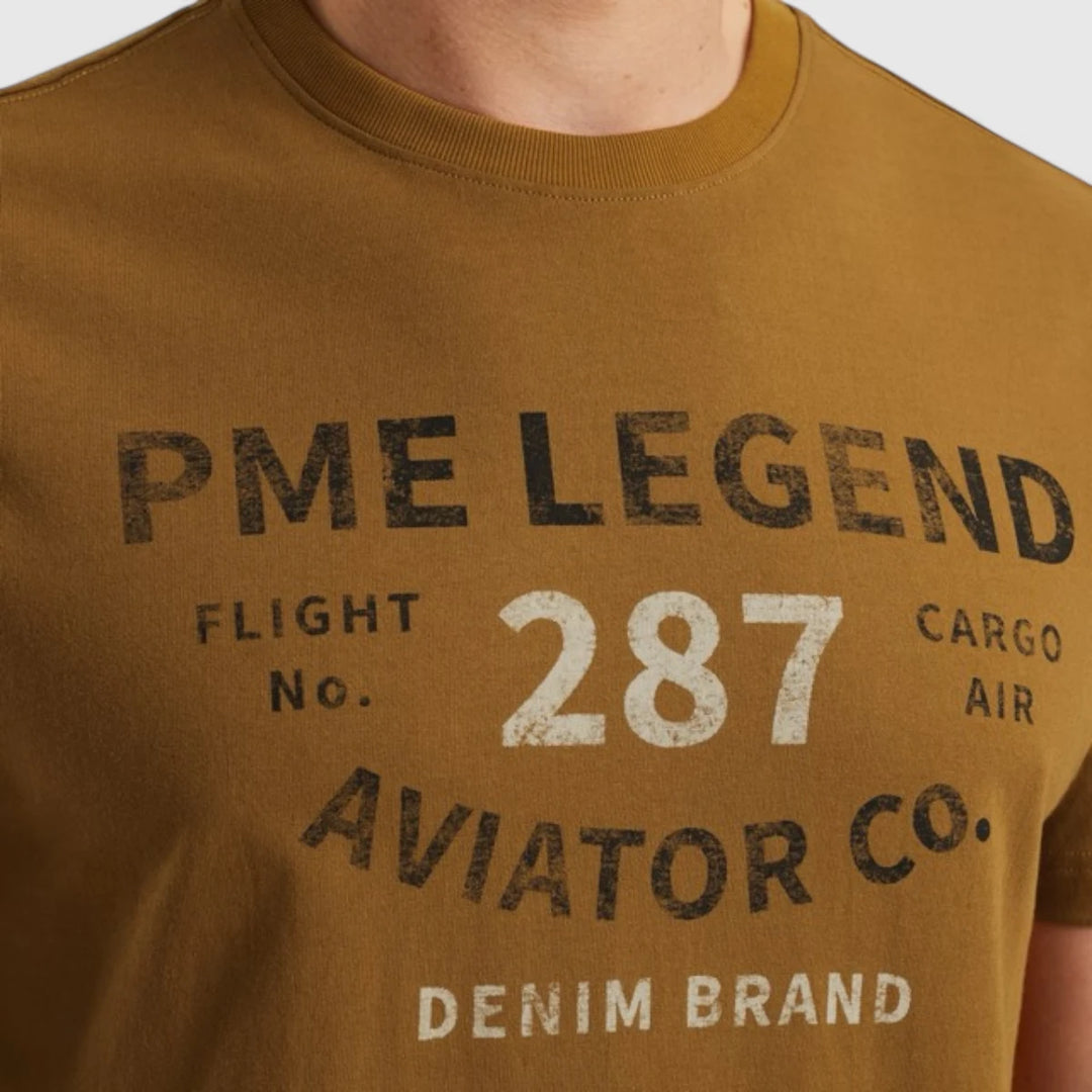 PTSS2506552-8187 PME Legend T-Shirt Open End Jersey Golden Brown