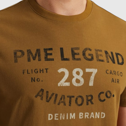 PTSS2506552-8187 PME Legend T-Shirt Open End Jersey Golden Brown