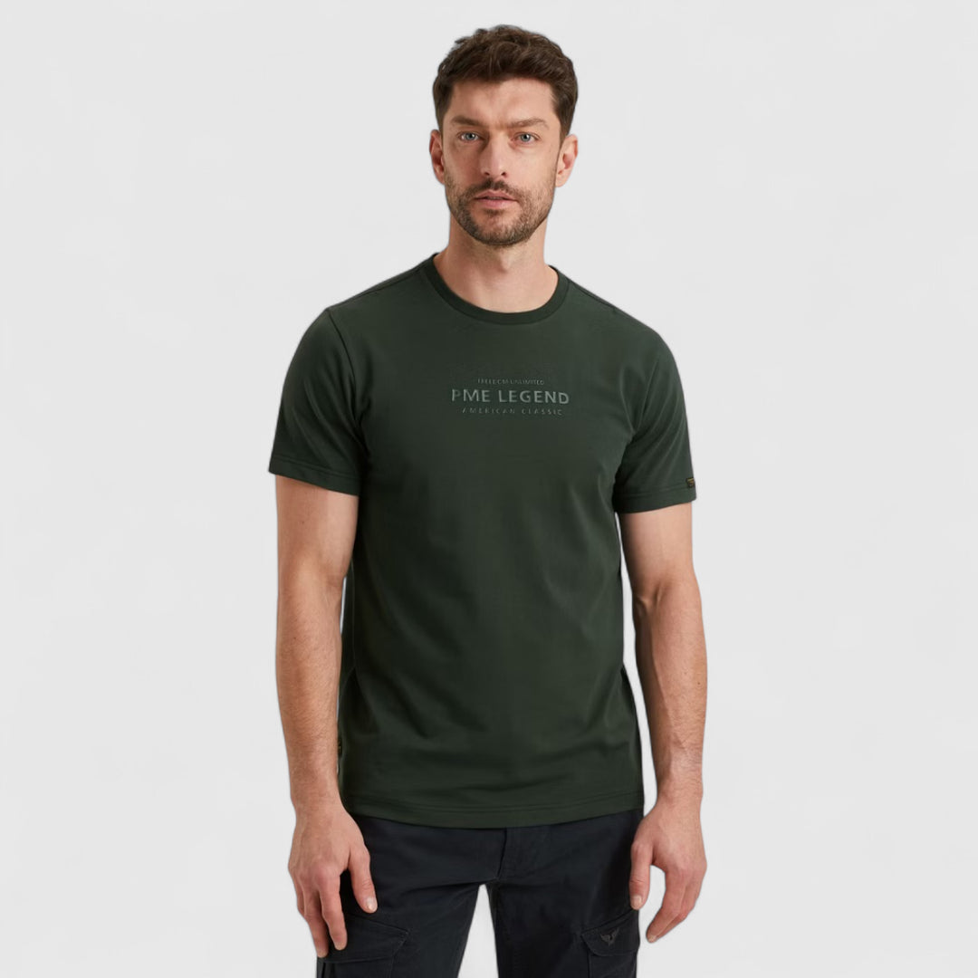 PTSS2510584-6027 PME Legend T-Shirt Cotton Elastane Jersey Darkest Spruce / Groen