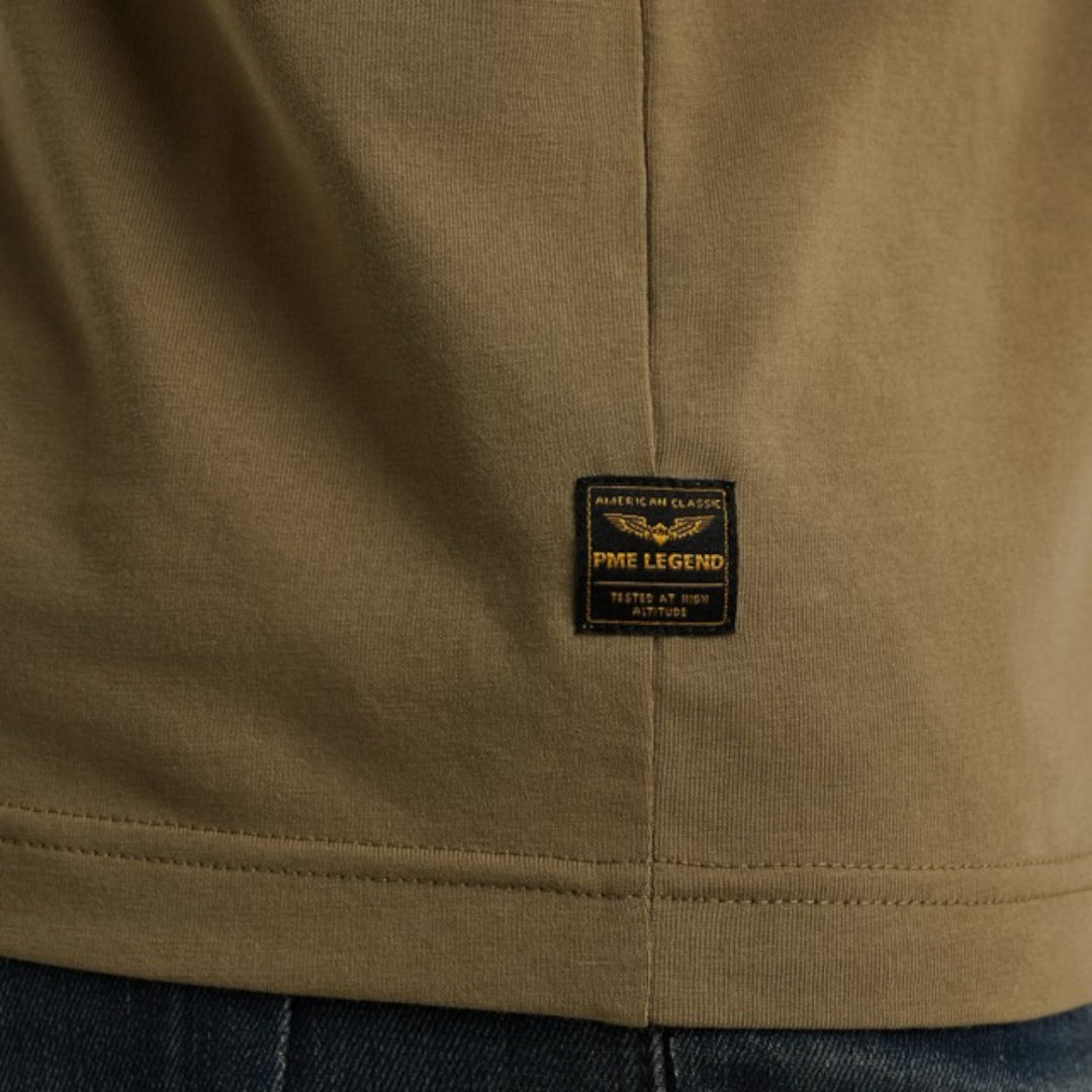 PTSS2510584-6389 PME Legend T-Shirt Cotton Elastane Jersey Dusky Green / Groen