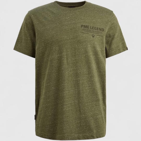 PTSS2511532-6213 PME Legend T-Shirt Round Neck Melange Jersey Four Leaf Clover