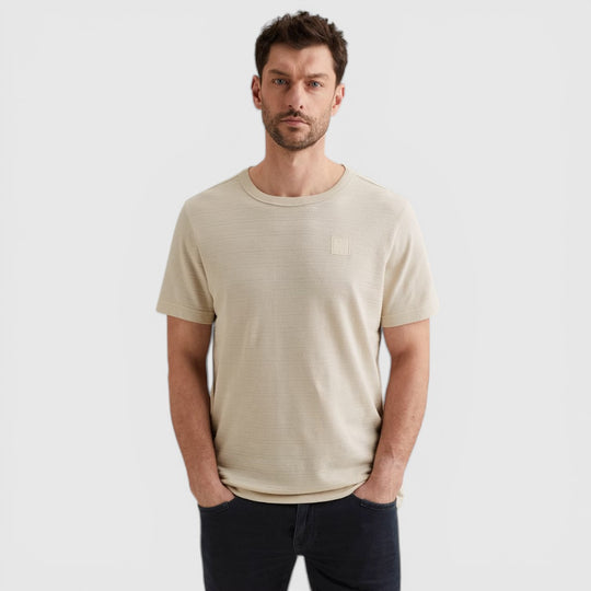 PME Legend T-Shirt Met Jacquard Geweven Streeppatroon