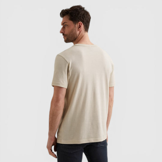 PME Legend T-Shirt Met Jacquard Geweven Streeppatroon