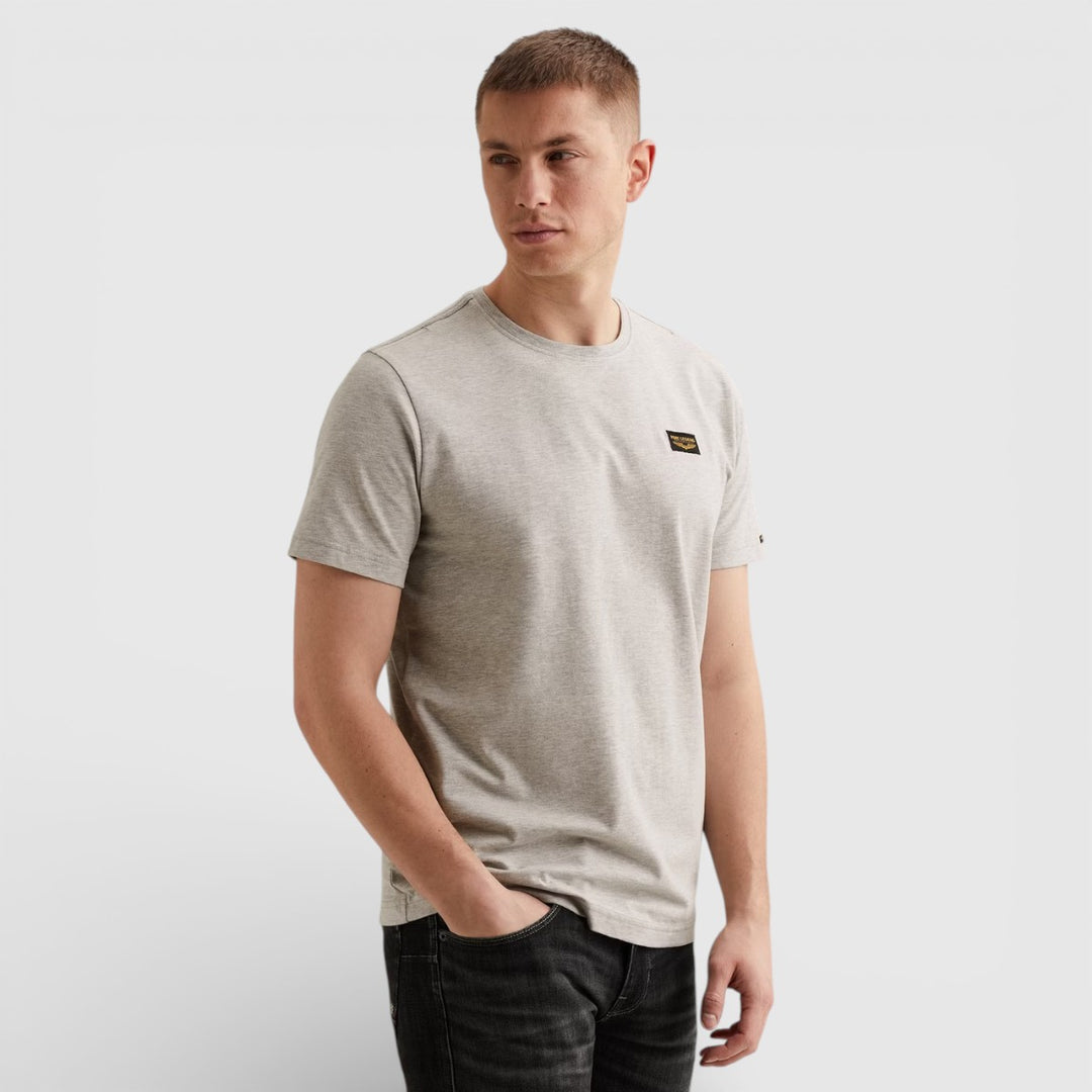 PTSS2602599-921 PME Legend Short Sleeve Round Neck Guyver T-Shirt Light Grey Melee / Grijs Wit