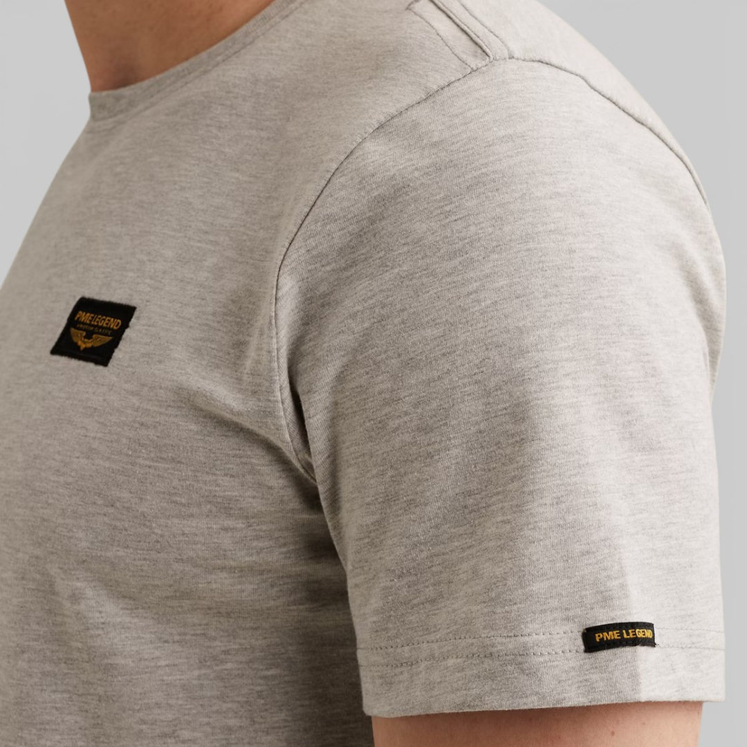 PTSS2602599-921 PME Legend Short Sleeve Round Neck Guyver T-Shirt Light Grey Melee / Grijs Wit