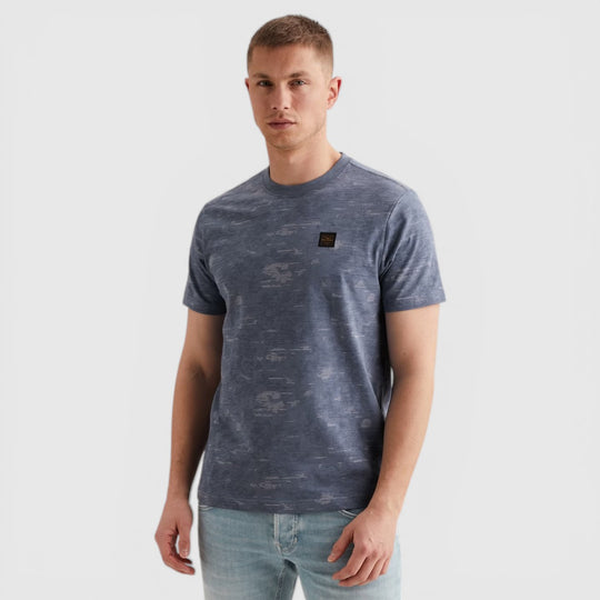 PTSS2603574-5052 PME Legend T-shirt All Over Print Slub Katoen Misty Water
