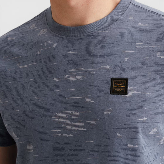 PTSS2603574-5052 PME Legend T-shirt All Over Print Slub Katoen Misty Water