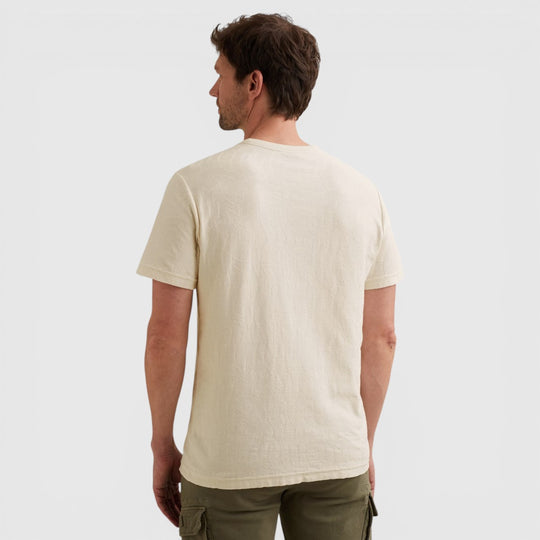 PTSS2604564-7001 PME Legend T-Shirt Jacquard Jersey Egret / Beige