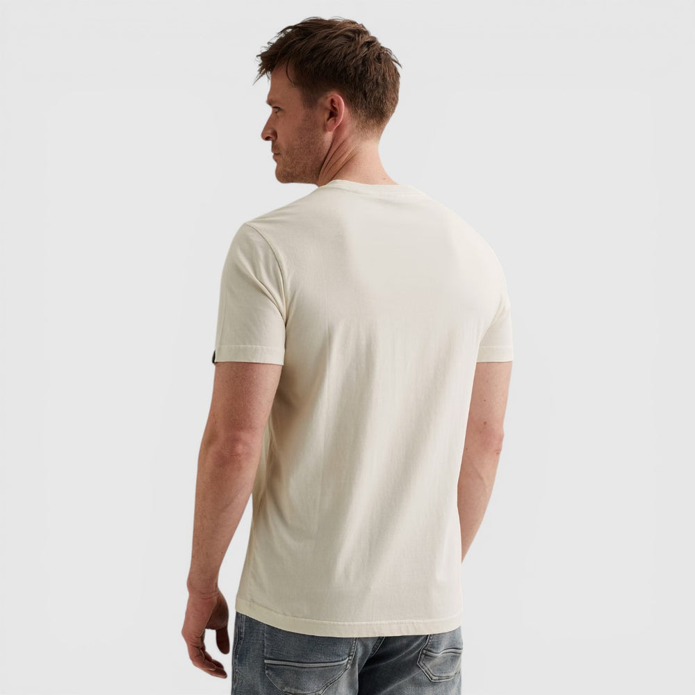PTSS2604596-7001 PME Legend T-shirt met Grote Artwork Print Egret / Ecru