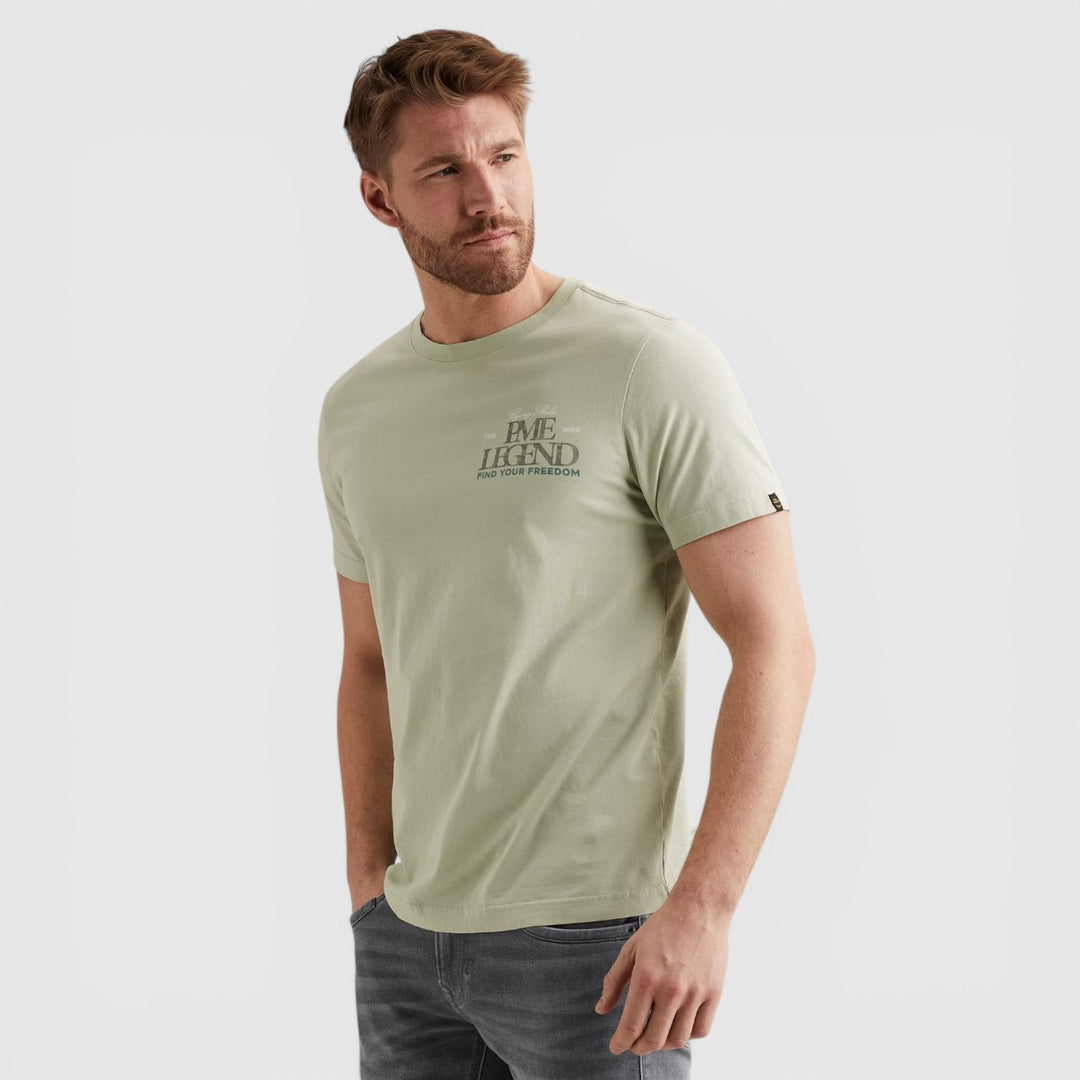 PTSS2604597-6168 PME Legend T-shirt Van Jersey Met Klein Artwork Cameo Green / Groen