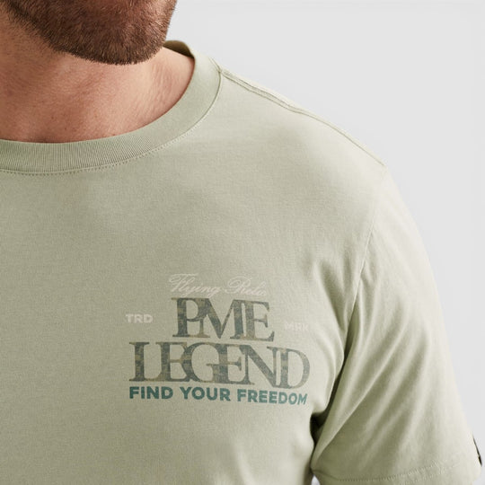 PTSS2604597-6168 PME Legend T-shirt Van Jersey Met Klein Artwork Cameo Green / Groen