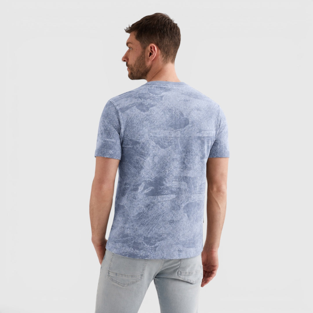PTSS2605578-5299 PME Legend T-shirt Soepele Jersey Allover Print Hydrangea / Blauw