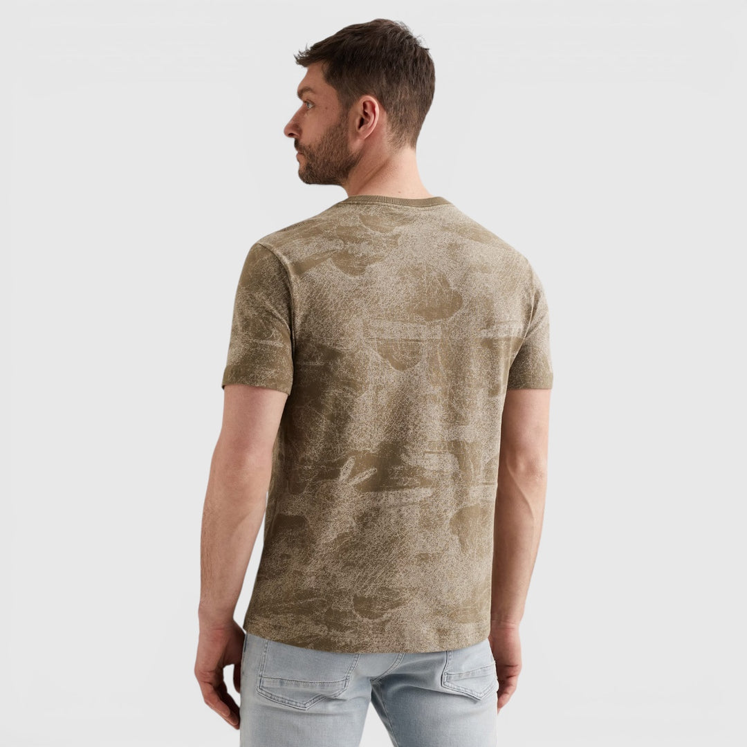 PTSS2605578-6389 PME Legend T-shirt Soepele Jersey Allover Print Dusky Green / Groen