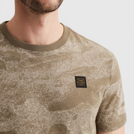 PTSS2605578-6389 PME Legend T-shirt Soepele Jersey Allover Print Dusky Green / Groen