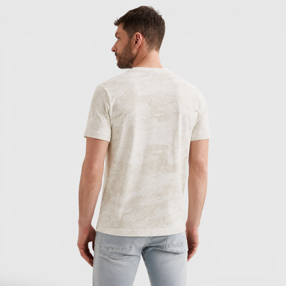 PTSS2605578-7001 PME Legend T-shirt Soepele Jersey Allover Print Ecru