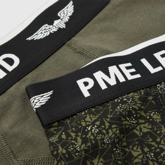 PUW2508950-6416 PME Legend Boxershorts Color Cotton Elastan 2-Pack Olive Night