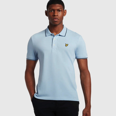 sp1524vog w535 tipped polo shirt lyle & scott polo blue