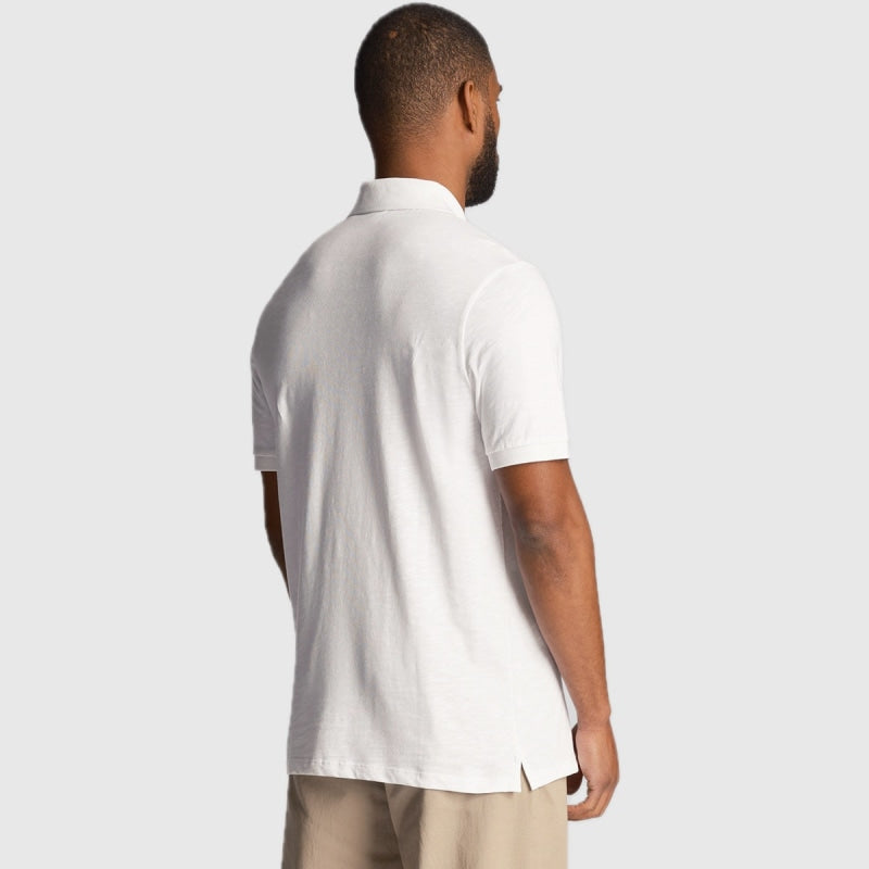 sp2000v-626 slub polo shirt short sleeve lyle & scott polo white back