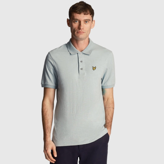 sp2000v-a19 slub polo shirt short sleeve lyle & scott polo slate blue