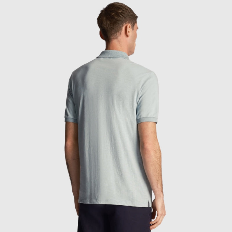 sp2000v-a19 slub polo shirt short sleeve lyle & scott polo slate blue back