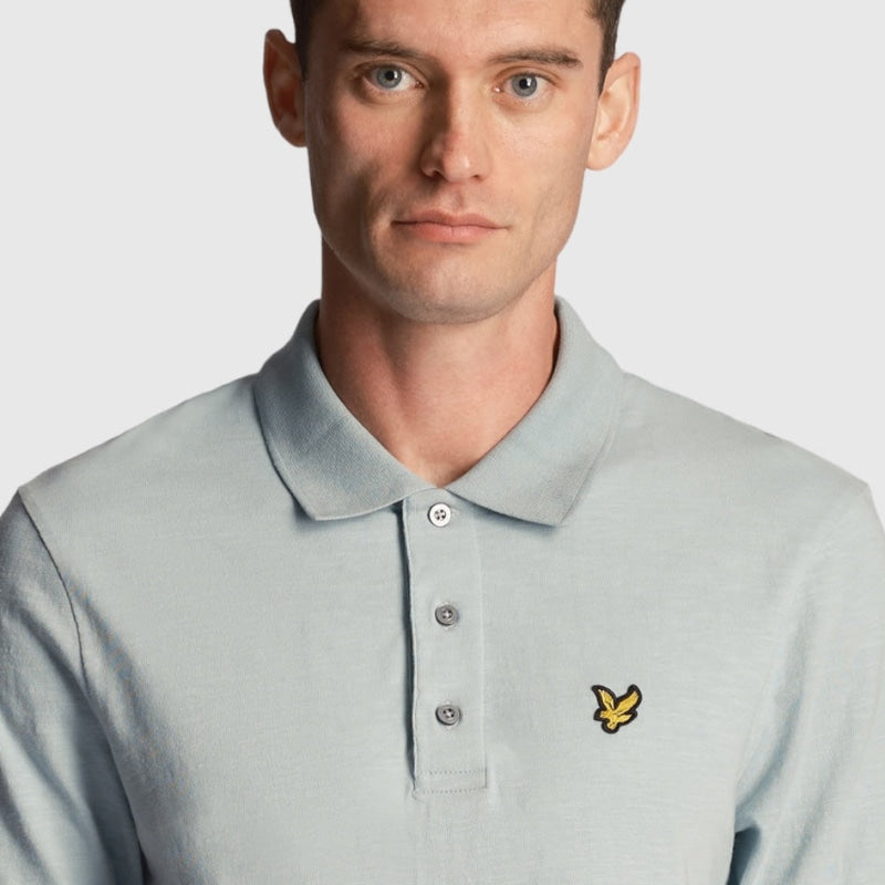 sp2000v-a19 slub polo shirt short sleeve lyle & scott polo slate blue crop