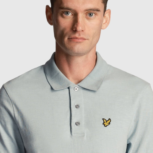 sp2000v-a19 slub polo shirt short sleeve lyle & scott polo slate blue crop