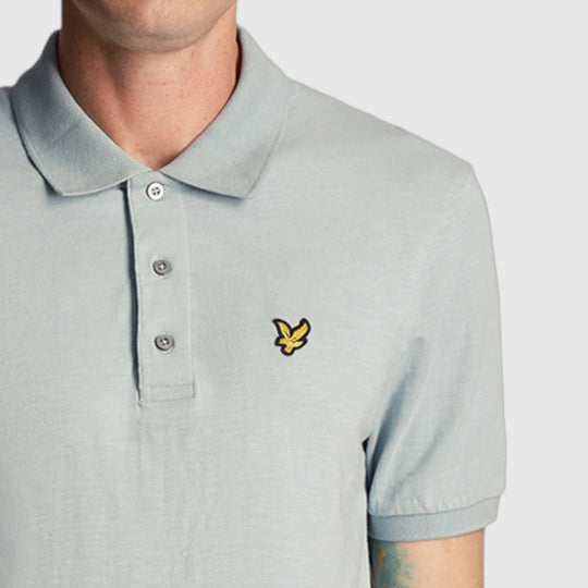 sp2000v-a19 slub polo shirt short sleeve lyle & scott polo slate blue crop4