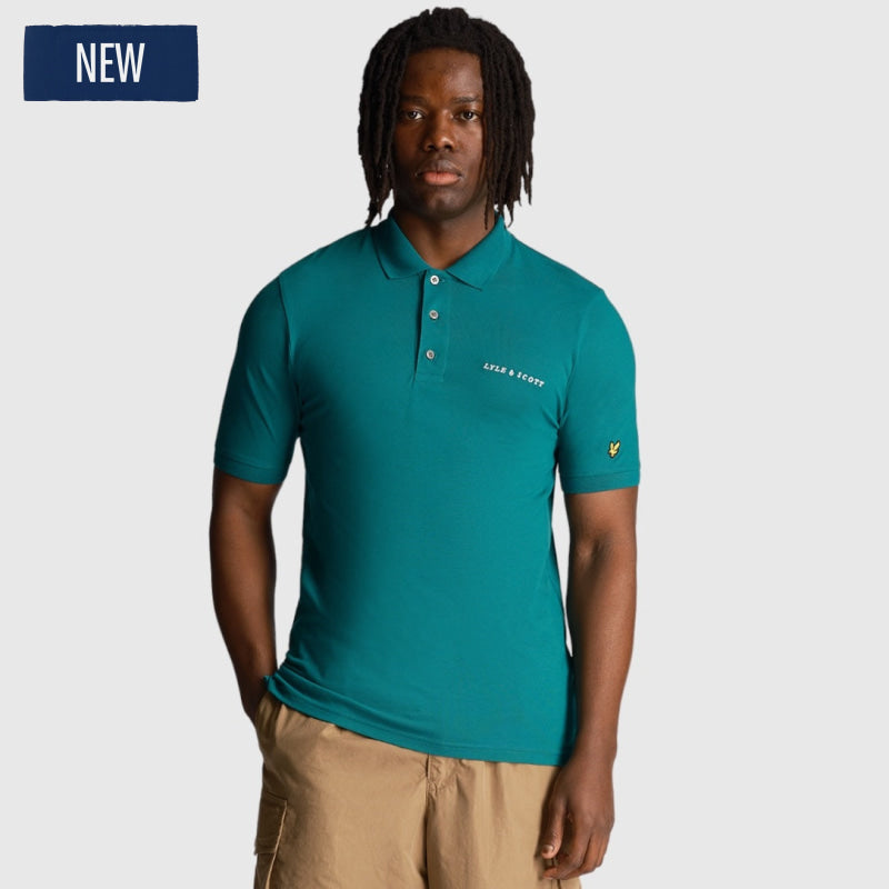 sp2006v-x154 embroidered polo shirt lyle & scott polo x154 court green