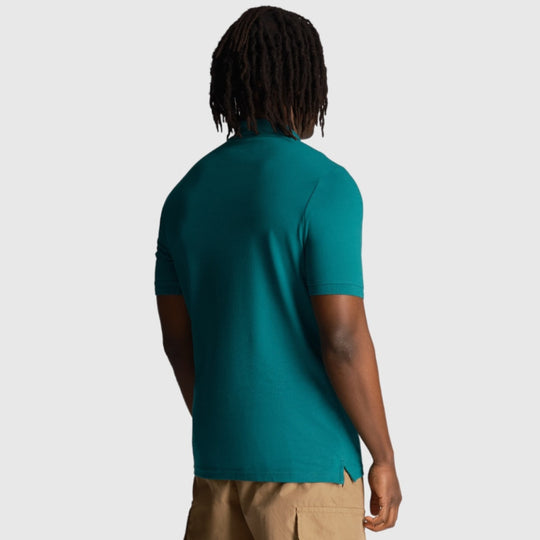 sp2006v-x154 embroidered polo shirt lyle & scott polo x154 court green back