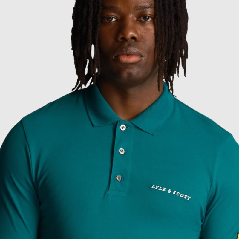 sp2006v-x154 embroidered polo shirt lyle & scott polo x154 court green crop2