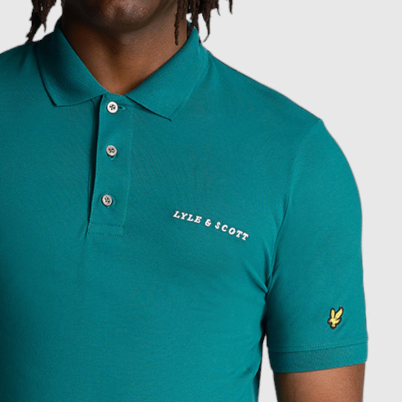sp2006v-x154 embroidered polo shirt lyle & scott polo x154 court green crop5