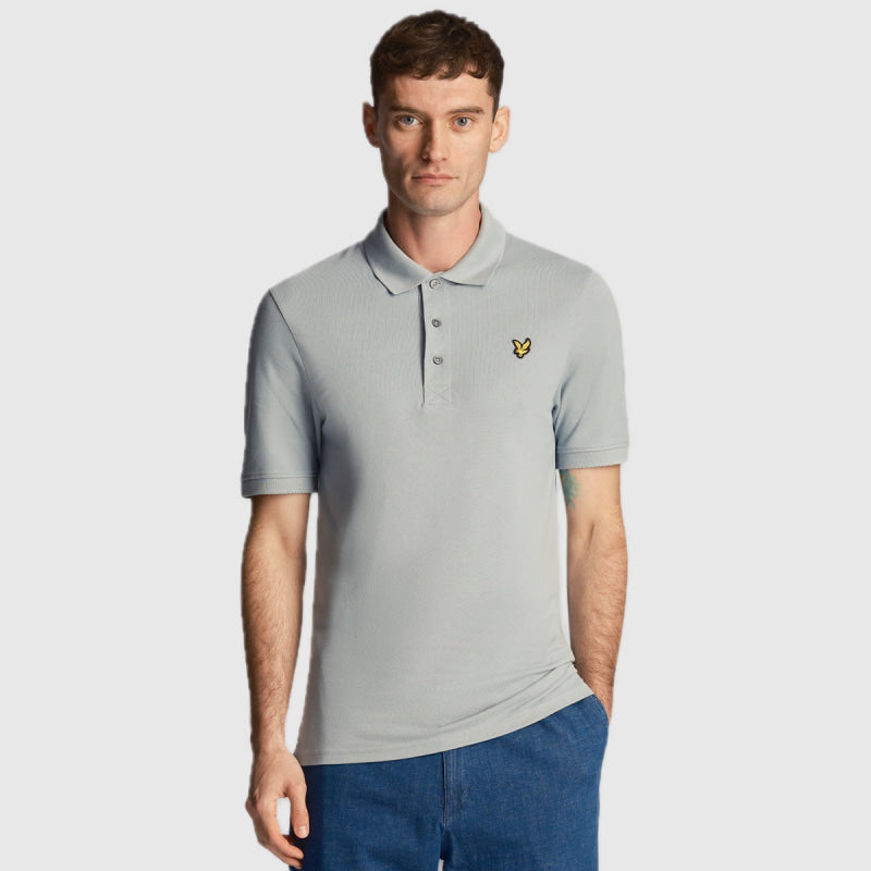 sp400vog a19 plain polo shirt short sleeve lyle & scott polo slate blue