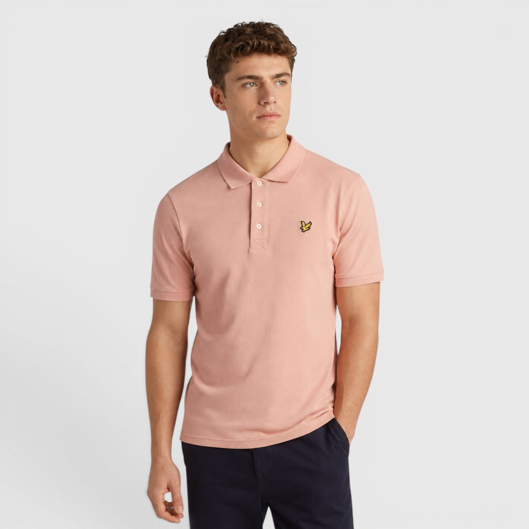 sp400vog-x238 plain polo shirt short sleeve lyle & scott polo palm pink 

