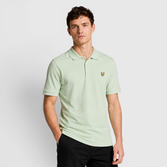 SP400VOG-X487 Lyle & Scott Plain Polo Shirt Short Sleeve Fresh Green