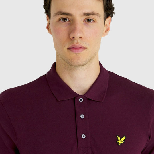 sp400vog z562 plain polo shirt short sleeve lyle & scott polo burgundy 1