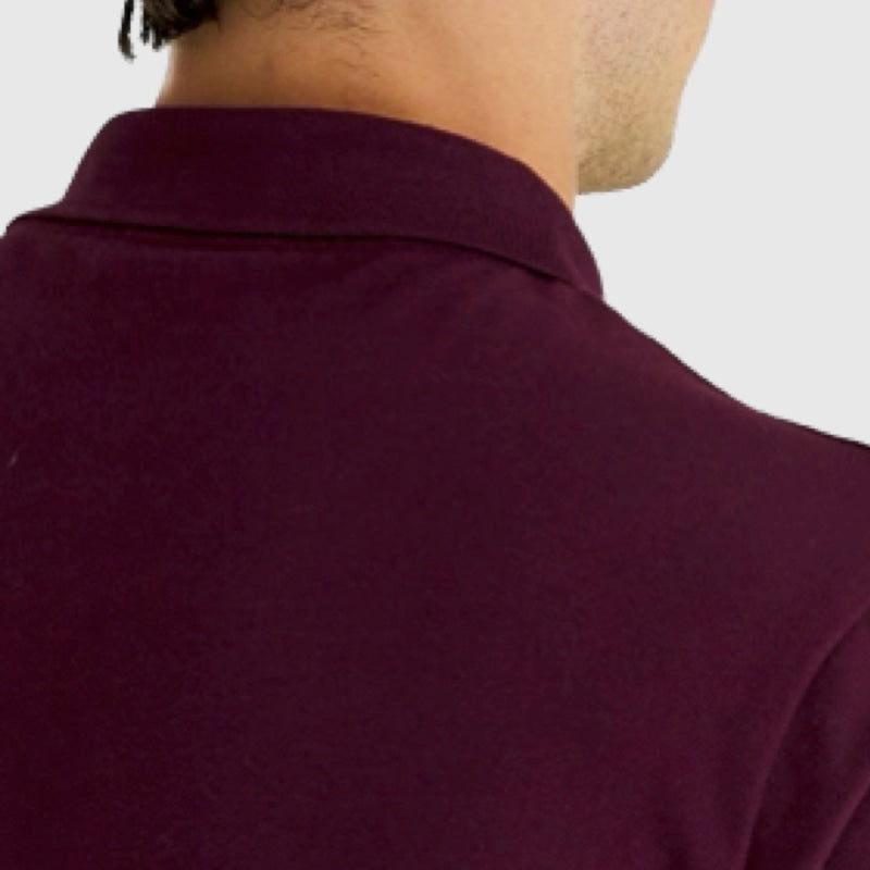 sp400vog z562 plain polo shirt short sleeve lyle & scott polo burgundy 2
