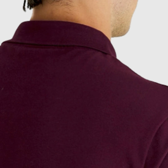 sp400vog z562 plain polo shirt short sleeve lyle & scott polo burgundy 2