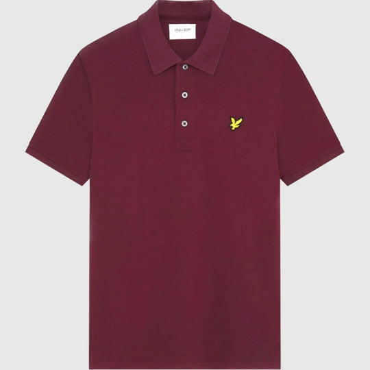 sp400vog z562 plain polo shirt short sleeve lyle & scott polo burgundy crop