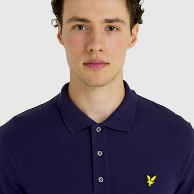 sp400vog z99 plain polo shirt short sleeve lyle & scott polo navy crop1