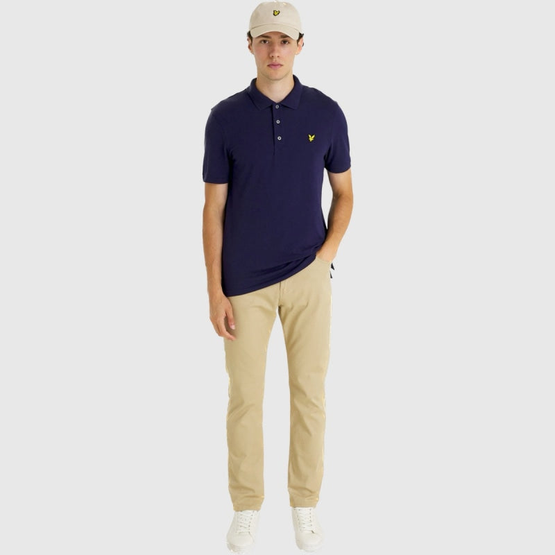 sp400vog z99 plain polo shirt short sleeve lyle & scott polo navy crop4
