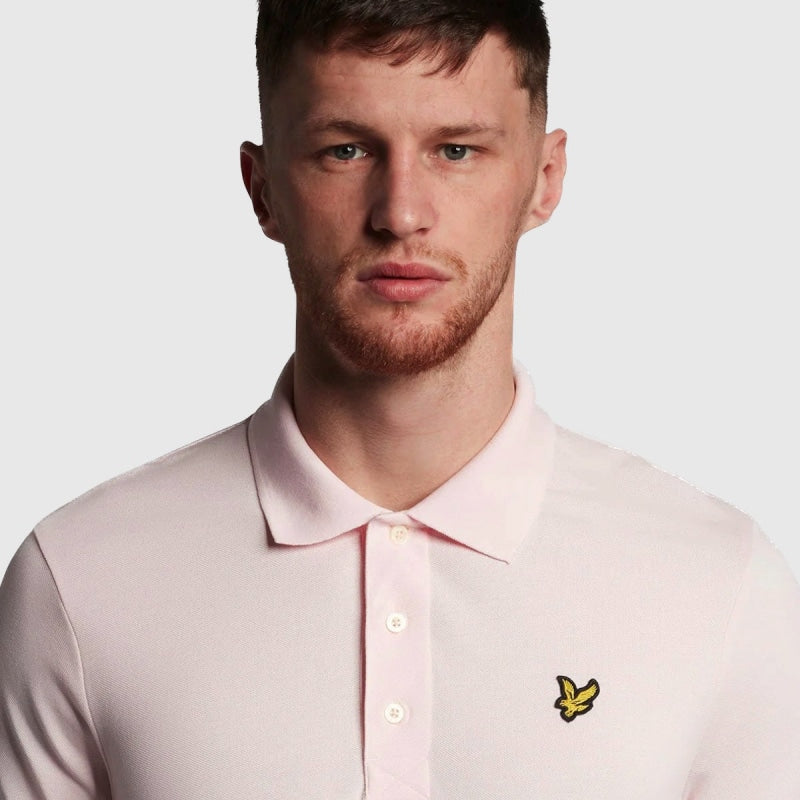 sp400vog w488 plain polo shirt short sleeve lyle & scott polo pink front